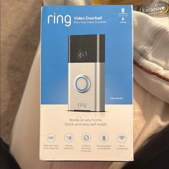 Ring Satin Nickel and Black Video Doorbell
